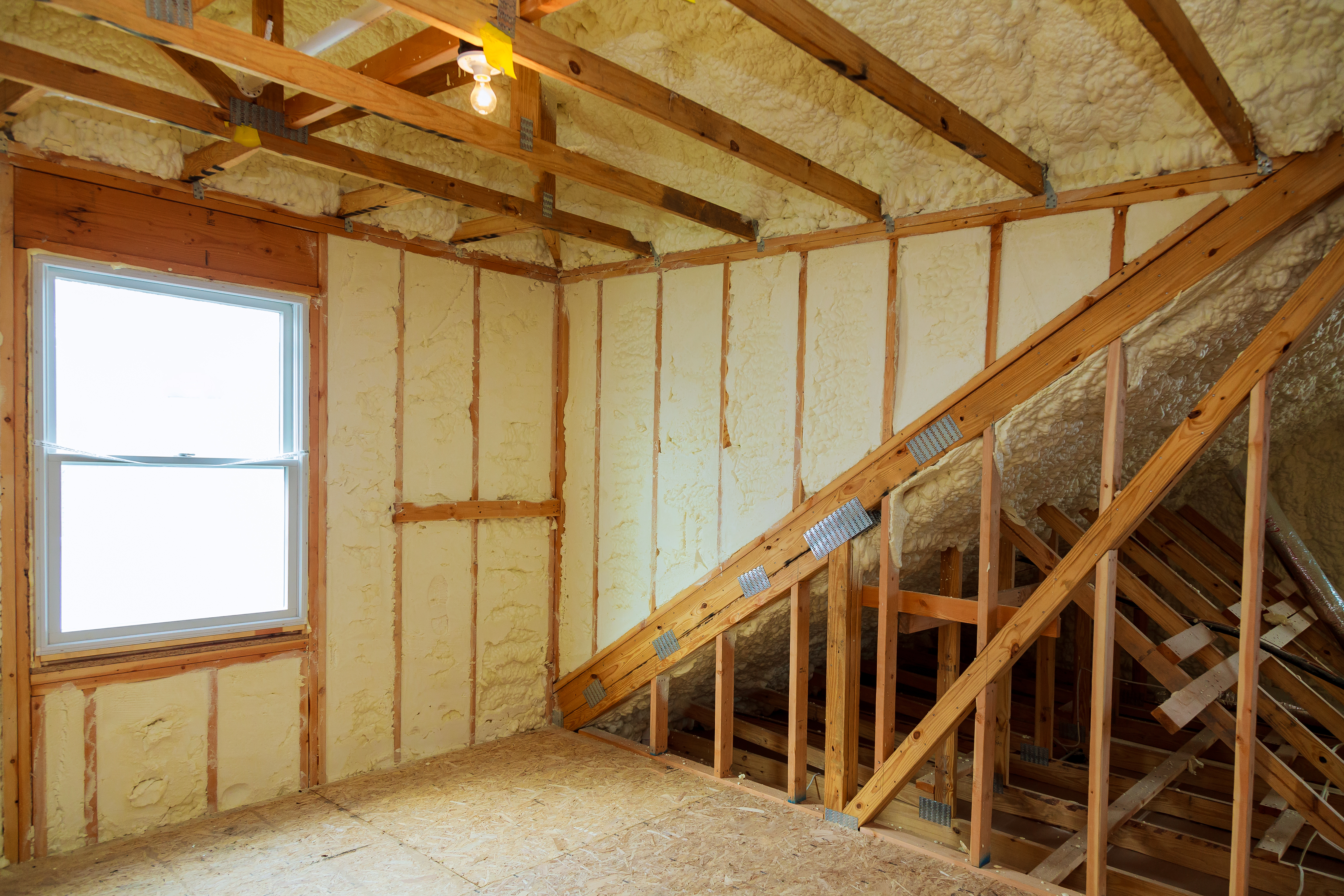 Home with spray foam insulation